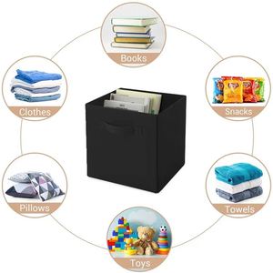 6 Pack Foldable <b>Fabric</b> <b>Storage</b> <b>Baskets</b> with Handles Modern Decorative <b>Storage</b> Boxes for Bedroom Living Room Office Organizer - Product Image 4