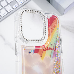 Mode couleur peint antichoc perles sèches Quicksand étuis de téléphone portable couverture de téléphone portable personnalisée pour IPH 17 16 Pro vente en gros - Product Image 3