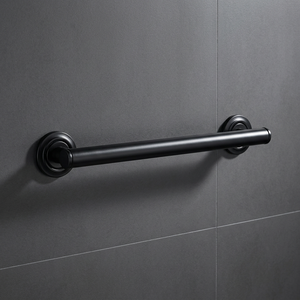 Barre d'appui murale en acier noir moderne, antidérapante, durable, poignée de sécurité pour salle de bain, 36 pouces - Product Image 1