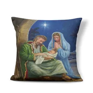 ハンガーヨーロッパの枕カバーでお誕生日おめでとうクリスマスキリスト降誕の赤ちゃんイエス