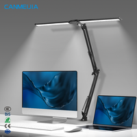 Lampe de table de chevet pliable à intensité variable avec loupe et lumière LED réglable par USB pour bureau d'étude, lampes de table/lampe de bureau/lampe de lecture