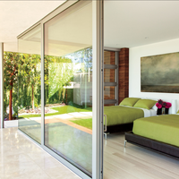 Fenêtre coulissante en verre de grande taille standard avec cadre en aluminium pour balcon