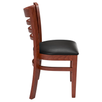 Chaise de restaurant en bois massif avec assise rembourrée en cuir PU, chaise de mobilier pour café, bistrot, hôtel, restauration rapide