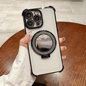 Coque de téléphone antichoc intégrale avec support magnétique intégré et miroir, compatible avec l'iPhone 17 Pro Max, nouvelle version - Product Image 2