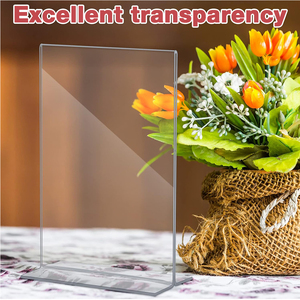 Özel fabrika taşınabilir temizle akrilik işaret tutucu t-tipi ekran standı ofis resepsiyon alanları için plastik reklam için - Product Image 2