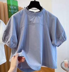 <span class=keywords><strong>Camicia</strong></span> da <span class=keywords><strong>donna</strong></span> a maniche corte plissettata, ampia e snellente, nuova collezione estiva 2026 - Ingrosso Boutique - Product Image 2