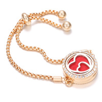 Bracelet tendance en or avec pendentif fleur de vie pour aromathérapie, diffuseur d'huiles essentielles réglable, bijoux en gros