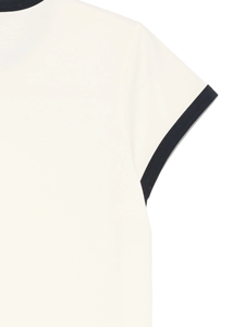 Daily Casual Retro American Style Crew Neck Contrast Trim Short Sleeve Cotton Slim Fit T-<b>Shirt</b> for Women - Product Image 3