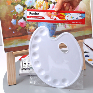 Juego de <span class=keywords><strong>Pintura</strong></span> de 9 <span class=keywords><strong>Colores</strong></span>, <span class=keywords><strong>Paleta</strong></span> de Dibujo Sólida, Bandeja de Mezcla de <span class=keywords><strong>Pintura</strong></span> al Óleo de Forma Ovalada con Orificio para el Pulgar para Niños, Estudiantes y Adultos - Product Image 6