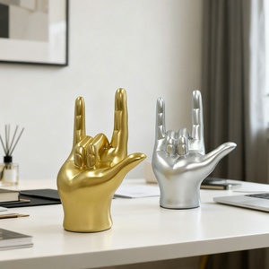 Artesanías de Resina, Decoraciones 3D en Forma de Mano Dorada con la Frase 'Te Amo' para Fiestas de Cumpleaños, Viajes, Recuerdos, Oficina y Regalos - Product Image 4