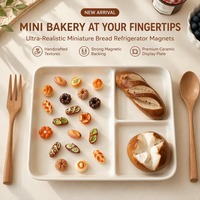 Lot de mini aimants de réfrigérateur en résine, décoratifs, en forme de pain et de pâtisserie, mignons, pour la cuisine, idéal comme cadeau