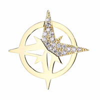 Broche unisexe pour revers de costume, étoile à six branches, en alliage plaqué strass, tendance, personnalisée, avec boucle antidérapante pour chemise de mariage