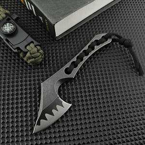 Couteau de survie et de chasse en acier D2 avec lame et manche en acier D2, outil multi-usage DIY OEM EDC pour le camping et la randonnée - Product Image 1