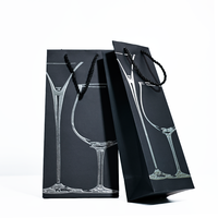 Vente en gros de sacs de vin double rouge blanc estampillés à chaud sacs de vin rouge en carton pour bouteilles de vin avec poignées