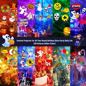 Luces de Proyector para Exteriores de Halloween y Navidad, Resistentes al Agua, con Doble Tubo y 12 Diapositivas con Control Remoto, Lámpara de Ondas Oceánicas 3D para el Hogar y las Fiestas - Product Image 2