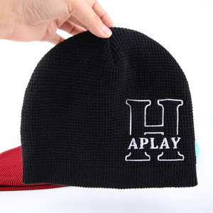 맞춤형 승화 전사 전면 프린트 Y2K 로고 커프리스 남녀공용 겨울 니트 스컬리 비니 모자 - Product Image 1