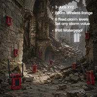 Monitor Gempa Gugur Gothic Stone Hall XYZ Sensor Kemiringan Pengukur Jarak Laser IP66 Pemasangan Magnetik Peringatan Deformasi