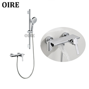 Oire <span class=keywords><strong>Mitigeur</strong></span> de douche mural en laiton à 2 fonctions Robinet à main poli à 3 modes avec douchette pour salles de bains et villas - Product Image 1