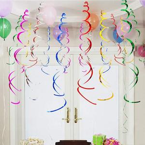 PVC Spiral Hanging Decoration Wall Dangling Birthday Wedding Party & Christmas Decorations Circle <b>Pull</b> Flower Design - Product Image 1