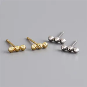 Sp Gepersonaliseerde Oorbellen Mini Studs 18K Vergulde S925 Sterling Zilveren Kegel Oorknopjes