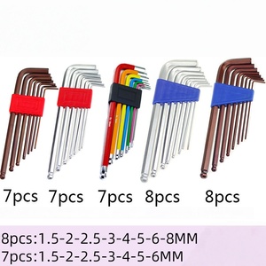 Set di chiavi esagonali a <span class=keywords><strong>brugola</strong></span> metriche a L da 7/<span class=keywords><strong>8</strong></span> pezzi 1.5-8mm in acciaio S2 con testa a sfera per riparazioni bici e domestiche - Product Image 4