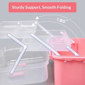 ハンドルとスナップロック付きの多層透明収納ボックス - 耐久性のあるPPプラスチック、オフィス、化粧品、ジュエリー、工芸品の整理に - Product Image 6