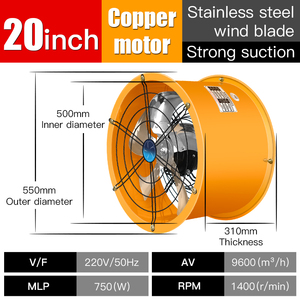 Ventilateur de ventilation <span class=keywords><strong>pour</strong></span> l'industrie du métal, <span class=keywords><strong>extracteur</strong></span> de marteau de type push-pull, ventilateur <span class=keywords><strong>d</strong></span>'extraction Axialflow <span class=keywords><strong>pour</strong></span> ferme avicole et serre - Product Image 2