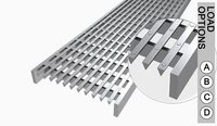 Caniveau de drainage de piscine extérieur et grille en acier inoxydable 304 316 avec protection de talon en fil métallique, style cale