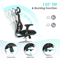 Chaise de bureau ergonomique pivotante en maille, design moderne, avec support lombaire, siège en forme de W, hauteur réglable, vente en gros en Chine