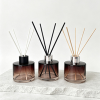 Bouteille diffuseur de parfum en verre brun dégradé, flacon rond vide pour diffuseur d'arômes, décoration parfumée pour la maison