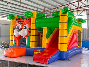 Inflatables <strong>Tiger</strong> Combo Bouncer Jungle <strong>Jumpers</strong> <strong>Tiger</strong> Animal Inflatable Bouncer Bounce House With Slide - Product Image 4