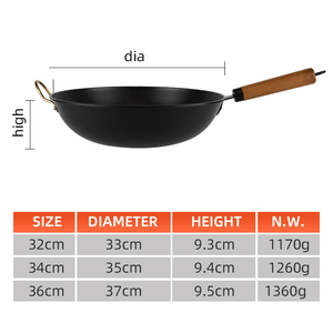 <span class=keywords><strong>Wok</strong></span>-cocina de inducción multitamaño para el hogar, plancha de acero al carbono antiadherente para cocinar - Product Image 2