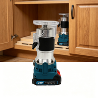 Fresadora Eléctrica Inalámbrica sin Escobillas DC21V, Fresadora Manual Ligera para Bricolaje, Carpintería y Procesamiento de Muebles