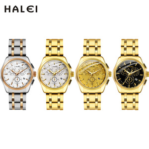นาฬิกาข้อมือควอตซ์ HALEI รุ่นใหม่สำหรับผู้ชาย สีทอง ของแท้ แสดงวันที่แบบเดี่ยว กันน้ำ 3BAR กลไกญี่ปุ่น ขายส่งแบบดรอปชิปปิ้ง - Product Image 6