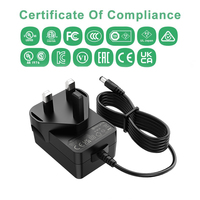 Adaptateur secteur mural Merryking 9V 3A 12V 2A 24V 1.25A UK 3 broches, adaptateur d'alimentation 12V 2.5A avec certificat CE UKCA
