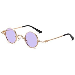 Sunway Eyewear Tùy Chỉnh Thiết Kế Logo New Retro Ống Kính Đại Dương Khung Tròn Nhỏ Kính Mặt Trời Kim Loại Phụ Nữ <span class=keywords><strong>Sunglasses</strong></span> - Product Image 4