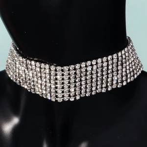 Collar de múltiples capas, Zirconia cúbica, gotas de cristal, alto brillo, joyería de moda europea americana para mujer, aniversario - Product Image 4