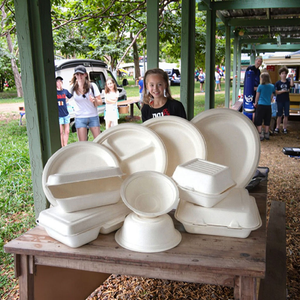 Assiettes jetables en bagasse compostables, écologiques, compatibles lave-vaisselle, légères, pour le camping, les restaurants et les fêtes - Product Image 5