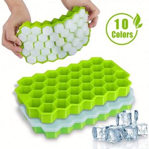 Molde de cubitos de hielo de alta calidad, bandeja de cubitos de hielo hexagonal con diseño de panal de 37 cavidades con tapa de silicona sin Bpa - Product Image 4