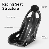 Siège de course personnalisé en carbone 3K Twill brillant, léger, ergonomique, pour simulateur automobile professionnel
