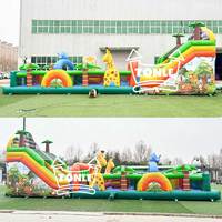 Parcours d'obstacles gonflable pour enfants, jeux de zoo d'animaux en plein air, personnalisés, commerciaux, à vendre