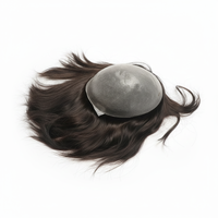 Perruque Lassiewig personnalisée 100% cheveux indiens Remy, lisses 30mm, densité 120%, nouée à la main, double nœud, base en PU style peau, pour hommes atteints d'alopécie