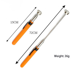 Orange-red <strong>Handle</strong> Magnetic Collector with Stainless Steel Antenna, Extendable Iron-pulling Rod, Strong Magnetic Attraction Pole - Product Image 3