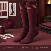 Chaussettes de compression sportives à soutien gradué pour mollets larges, motif rayé, logo assorti, emballage, échantillon, homologation