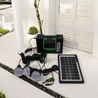 Kits d'éclairage solaire LED Wenqi avec 3 ampoules, système radio portable avec haut-parleur, mini lampe de camping extérieure