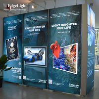 Nouvelle conception de boîte à lumière LED sans cadre, rectangulaire, à fixation murale, éclairée par le bord, en aluminium rétroéclairé, pour les salons professionnels et les expositions