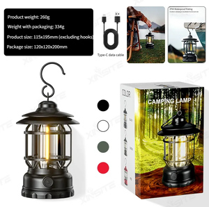 Lanterne de camping portable à LED avec charge USB, couleur réglable, RGB, étanche, effet feu de camp vintage, ABS PP, OEM ODM, escalade - Product Image 4