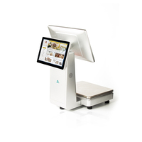 Báscula Inteligente con Pantalla Táctil para Supermercado, Báscula Electrónica con Impresora Térmica de Etiquetas de Código de Barras, Sistema POS para PC con Windows