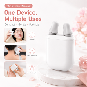 Mini masajeador multifuncional de 3 velocidades con cabezales intercambiables, masajeador eléctrico de dedos para aliviar el dolor de cuello, cara y hombros, relajante - Product Image 6