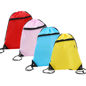 <b>Drawstring</b> <b>Backpack</b> Polyester Zipper Pocket Storage Bag Customizable Color Wenzhou Origin - Product Image 1